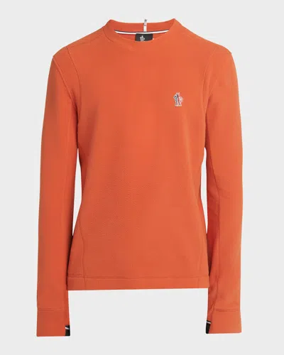 Moncler Men's Polartec Fleece Long-sleeve Shirt In Orange