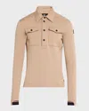 Moncler Men's Polartec Polo Shirt In Tan