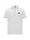 Moncler White Logo Patch Cotton Polo In White