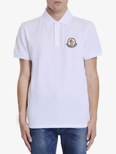 Moncler Men's Polo Shirt With Logo In White