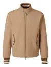 Moncler Beige Solid Mock Collar Jacket In Multi