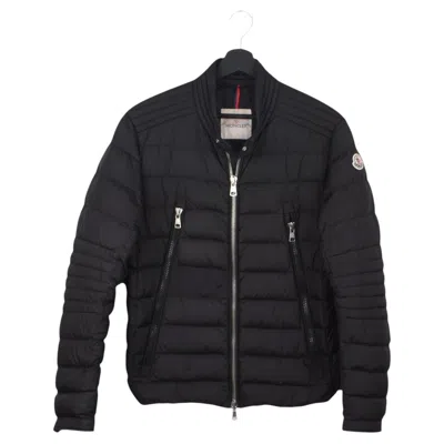 Pre-owned Moncler Men's Quilted Biker Down Jacket Black Size 2-m