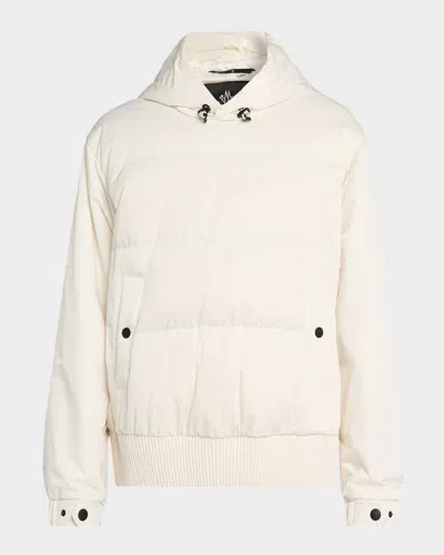 Moncler White Hooded Ski Jacket In Multi