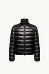 Moncler Water-repellent Micro Ripstop Down-filled Jacket With Drawstring Hem In Black