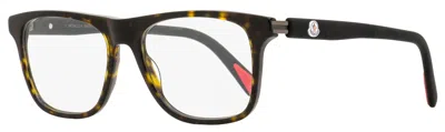 Moncler Men's Rectangular Eyeglasses Ml5161 052 Havana 54mm In Multi