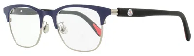 Moncler Men's Rectangular Eyeglasses Ml5193h 090 Blue /black 51mm In Multi