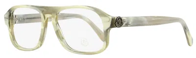 Moncler Men's Rectangular Eyeglasses Ml5198 060 Beige Horn 54mm In Multi