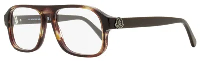 Moncler Men's Rectangular Eyeglasses Ml5198 062 Brown Horn 54mm In Multi