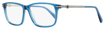 Moncler Men's Rectangular Eyeglasses Ml5205 090 Transparent Blue 54mm In Multi
