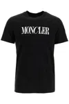 Moncler Mens Black Crewneck Brand-print Regular-fit Cotton-jersey T-shirt Xxl In Black