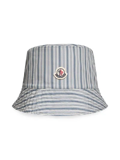 Moncler Logo Patch Reversible Bucket Hat In Gray