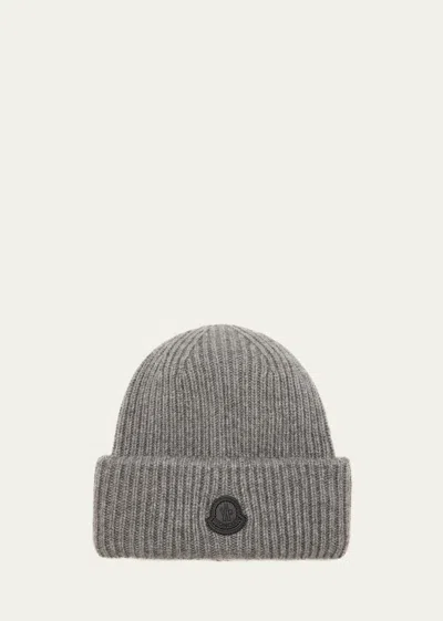 MONCLER MEN'S RIBBED CASHMERE BEANIE