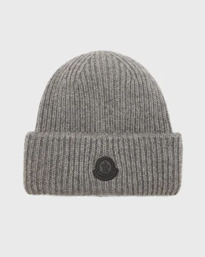 MONCLER MEN'S RIBBED CASHMERE BEANIE