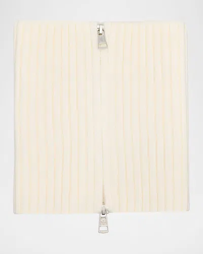 Moncler Men's Ribbed Wool Neck Warmer In Neutral
