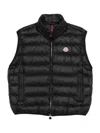 Moncler Puffer Sleeveless High Collar Vest In Black