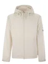 Moncler Windbreaker Drawstring Hood Elasticated Cuffs In White