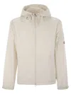 Moncler Windbreaker Drawstring Hood Elasticated Cuffs In White