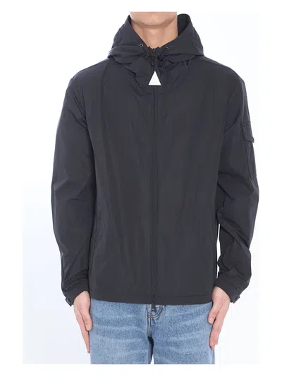 Moncler Hooded Windproof Jacket In Black