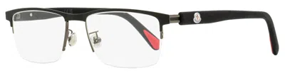 Moncler Men's Semi-rimless Eyeglasses Ml5164h 002 Matte Black 54mm In Multi