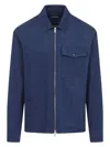 Moncler Zip-up Overshirt In Blue