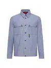 Moncler Light Blue Regular Solid Shirt In Blue