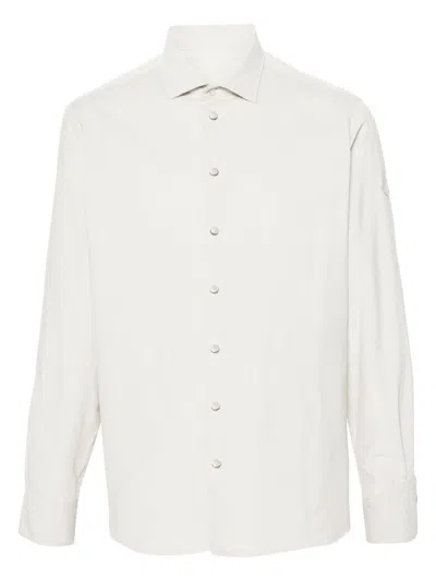 Moncler Classic-collar Corduroy Shirt In White