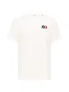Moncler Short Sleeve Jersey T Shirt Tricolor Collar In Multi