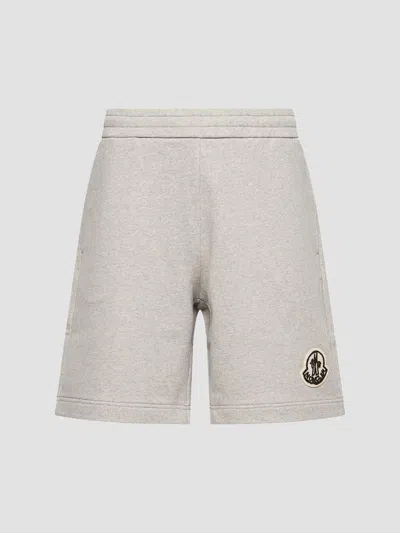 Moncler Men's Shorts In Cotton In Gray