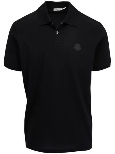 Moncler Men's Short-sleeve Polo Shirt In Black