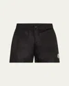 Moncler Men's Side-stripe Nylon Swim Shorts