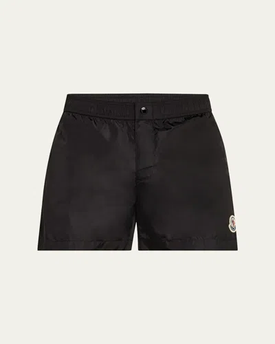 MONCLER MEN'S SIDE-STRIPE NYLON SWIM SHORTS
