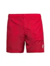 Moncler Men's Side-stripe Swim Shorts In Red