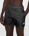 Moncler Men's Signature Swim Shorts In Black
