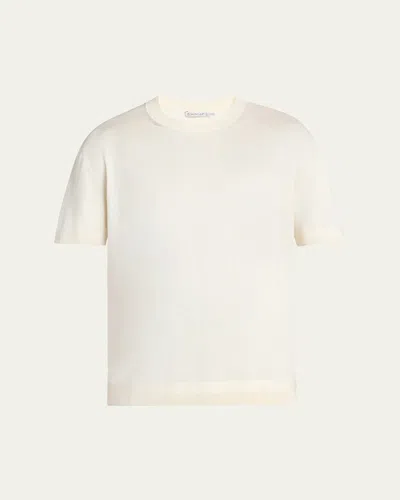 Moncler Men's Silk-cotton Crew T-shirt In Natural