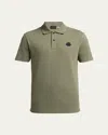 Moncler Logo-embroidered Polo Shirt In Green