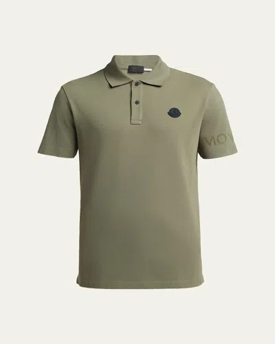 MONCLER MEN'S SLEEVE-LOGO PIQUE POLO SHIRT