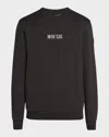 Moncler Men's Small Logo Crewneck Sweatshirt In Black