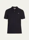 Moncler Logo Patch Cotton Piquet Polo Shirt In Blue