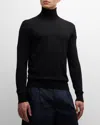 Moncler Men's Virgin Wool Turtleneck Sweater In Black