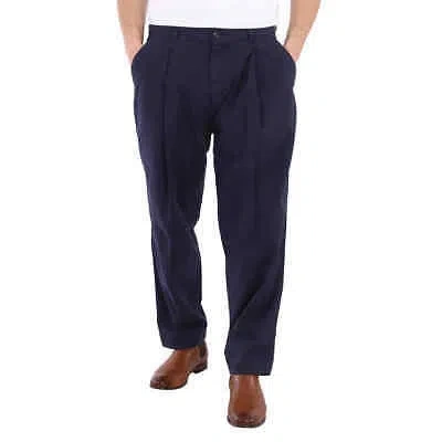 Pre-owned Moncler Men's Sportivo Navy Relaxed Chino Pants In Blue
