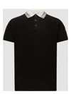 Moncler Branded Collar Polo Shirt In Black