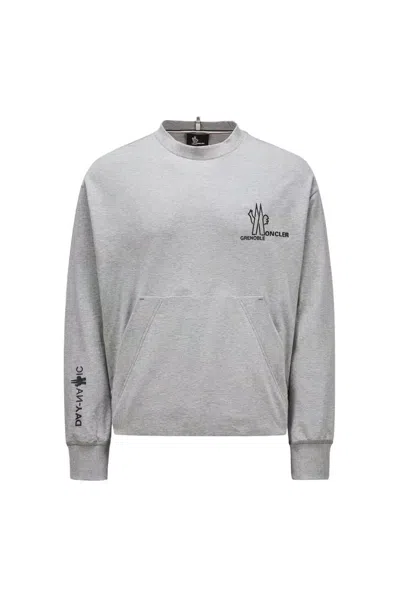 Moncler Men's Medium Grey Cotton Sweatshirt For Ss24 In Mediumgrey