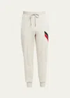 Moncler Men's Striped Fleece-lined Sweatpants In Natural