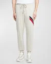 Moncler Men's Striped Fleece-lined Sweatpants In Natural