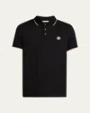 Moncler Cotton Polo Shirt With Logo In Black