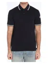 Moncler Cotton Polo Shirt In Blue
