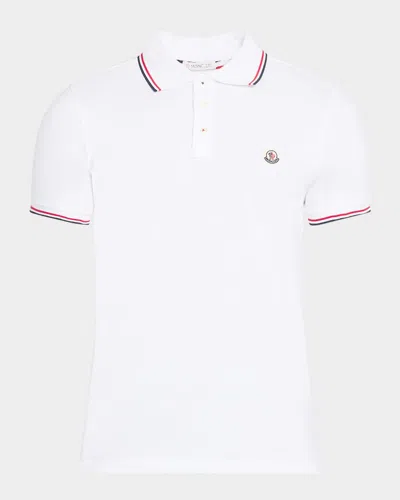MONCLER MEN'S STRIPED-TRIM POLO SHIRT