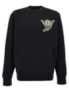 Moncler Black Sweatshirt With Ski Patch In Charcoal