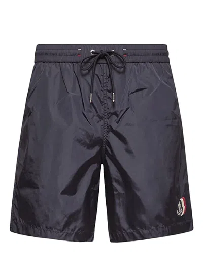 Moncler Technical Nylon Swim Shorts In Black