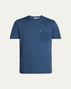 Moncler Cotton Denim T-shirt With Pocket In Navy